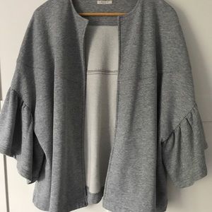 grey bell sleeved swing jacket size L